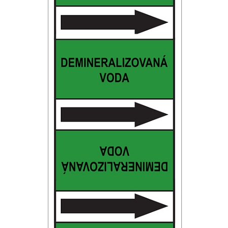 Značení potrubí, demineralizovaná voda